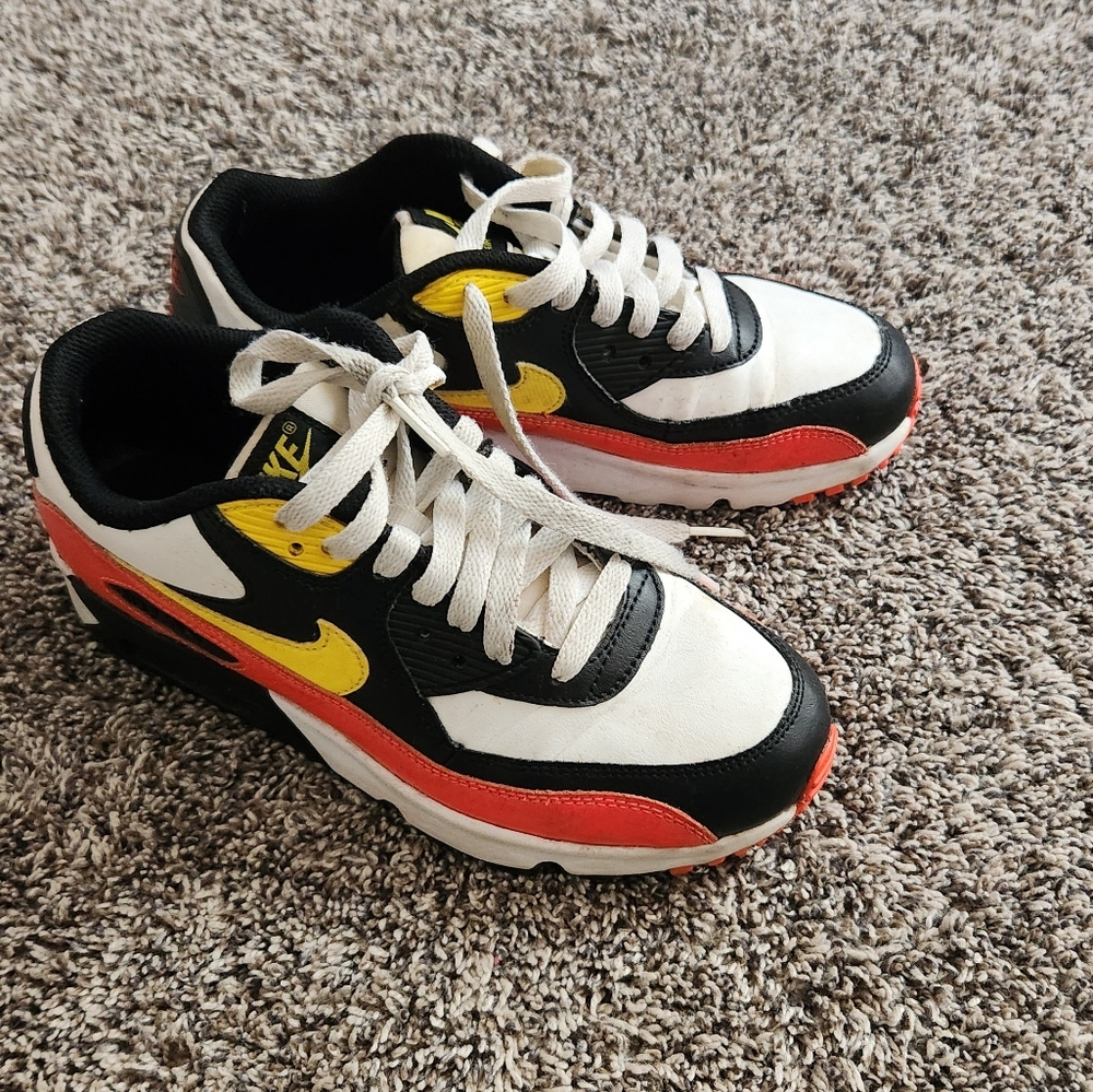 Nike Air Max Sneakers - Black, White, Red, Yellow Sz 5Y